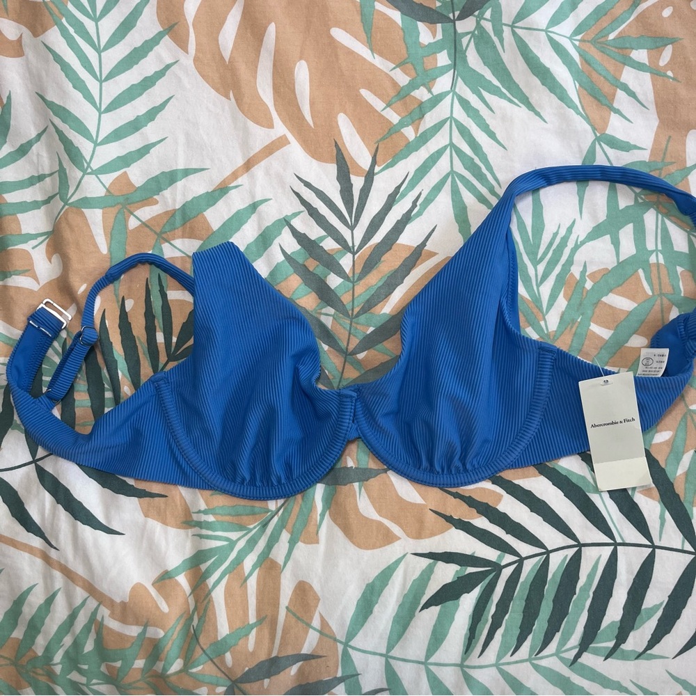 Abercrombie & Fitch Blue Bikini Top with Adjustable Straps